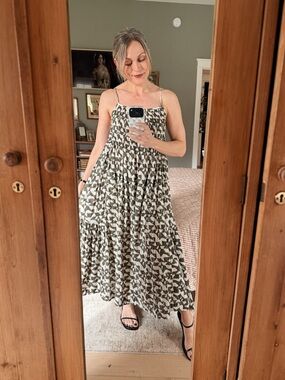 Mirth Seaglass Janeiro Midi Dress | 100% cotton | India Block Print | Size M